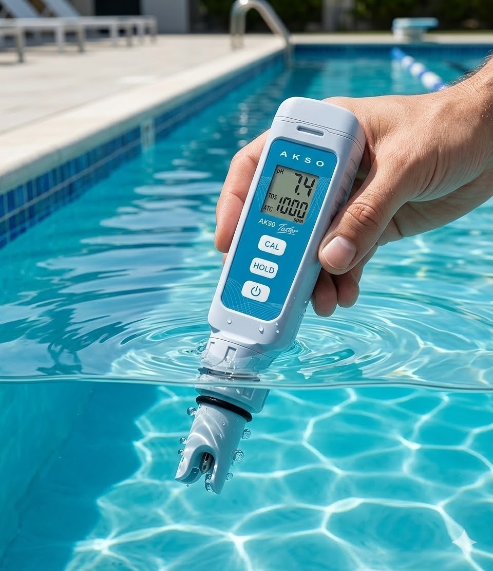 pH electrode in use