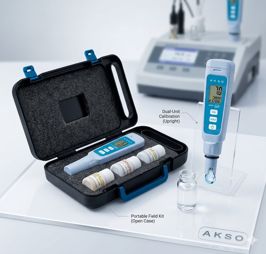 AKSO calibration kit with buffer solutions